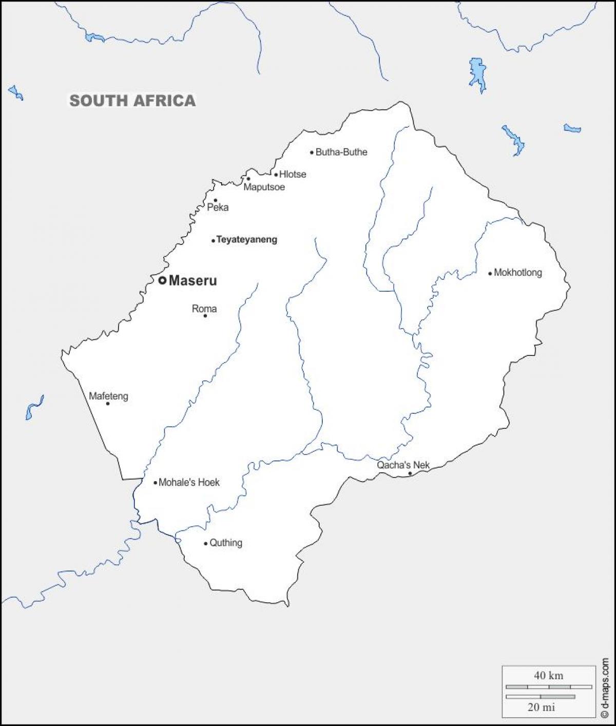 χάρτης της maputsoe Λεσότο