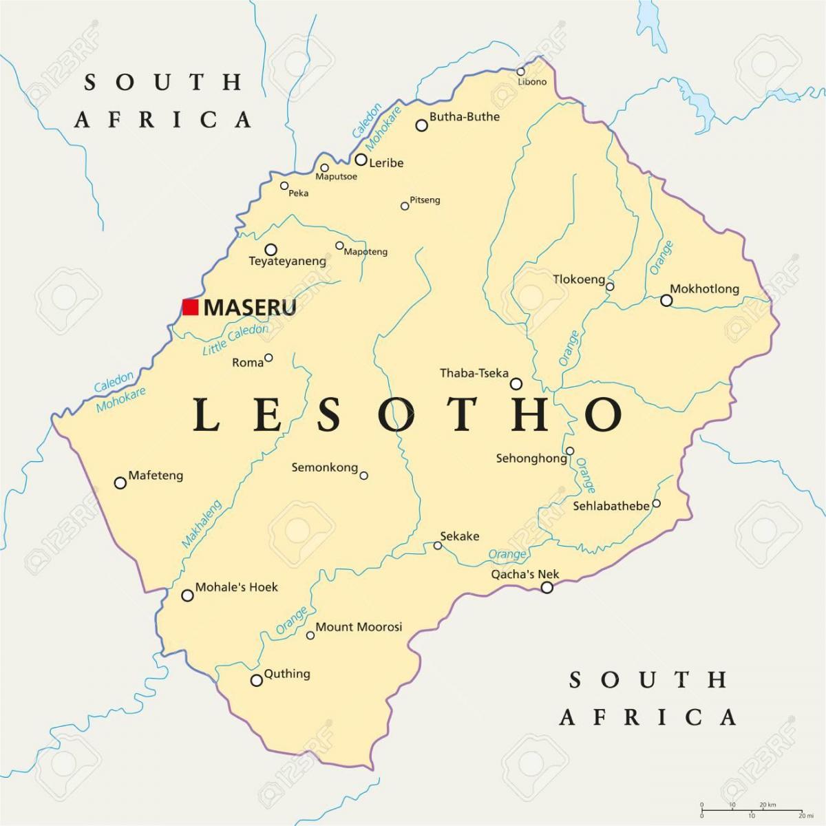χάρτης της μαζέρου Λεσότο