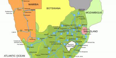 Χάρτης του Λεσότο και τη νότια αφρική