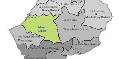 Χάρτης του Λεσότο δείχνει περιοχές